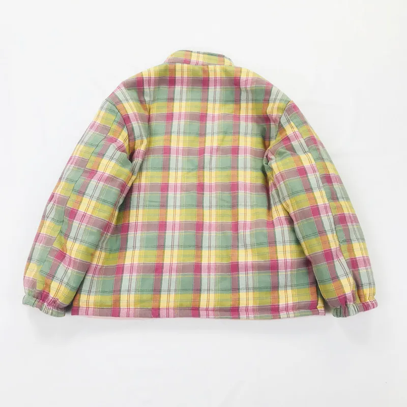 Winter New Preppy Style Rabbit Embroidery Powder Plaid Jacket On Both Sides Wearing Thick Warm Jacket Autumn Women's Cotton Coat