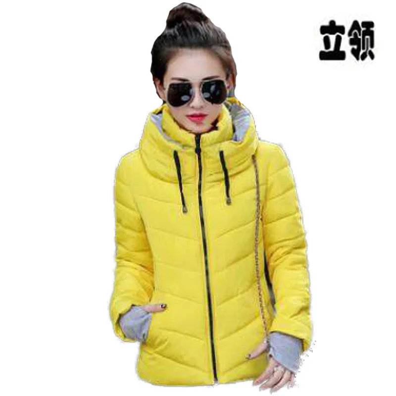 

Short Stand Collar Cotton Coat Women's Korean-style Student Uniform Winter Warm Coat Slim Fit Thick