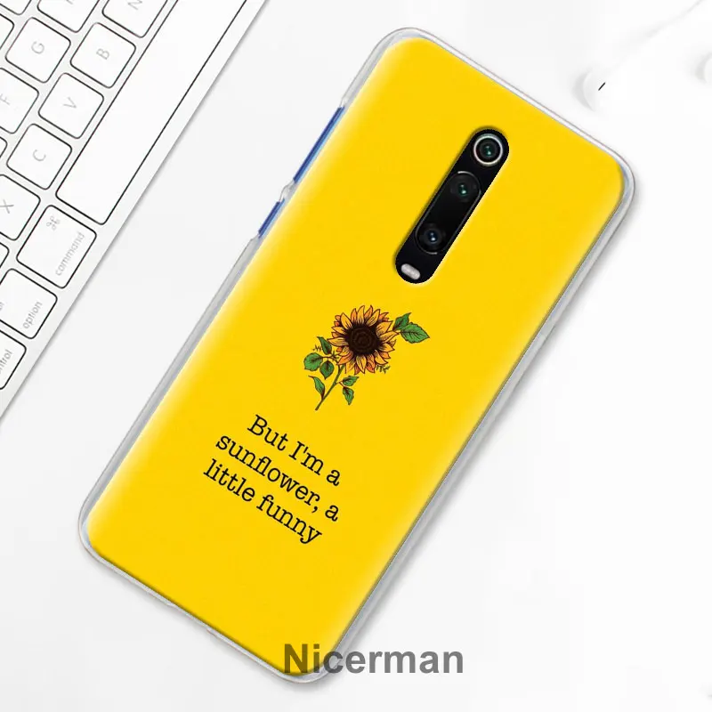 Желтый цветок подсолнуха чехол для телефона для Xiaomi Mi 9T CC9 CC9E A3 A1 A2 9 Pro 8 9 Lite 5X 6X играть Poco F1 в твердом переплете