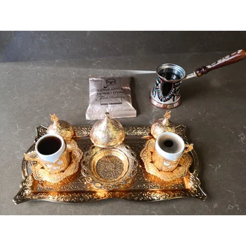 

(11 PCS) Copper Turkish Tea Coffee Espresso Cups Set Anatolian Arabic Coffee Cups Set Ottoman Tea Sets MADE IN TURKEY