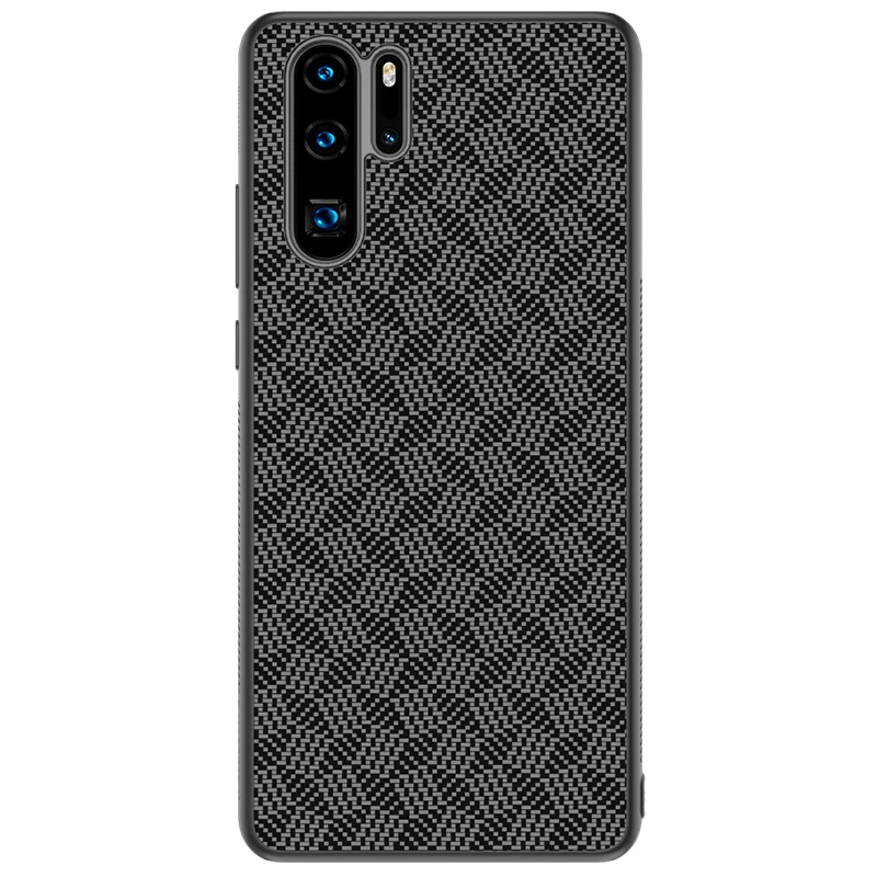 3D текстурный чехол s для huawei P30 P30 Pro чехол задняя крышка Nillkin Жесткий ПК+ Мягкий ТПУ нейлоновое волокно против отпечатков пальцев чехол для телефона - Цвет: plaid black