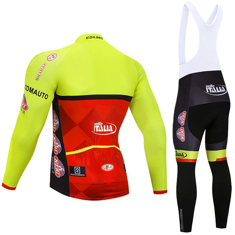 Зимняя команда Fluor Italia Велоспорт Джерси 20D Pad велосипед брюки костюм Ropa Ciclismo термальная флисовая велосипедная Одежда Майо низ