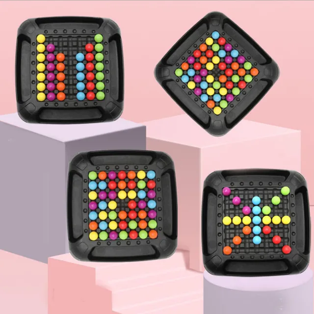 Matching Beads Board Game Educational Montessori Toy Desktop Toy Parent Child Interaction Rainbow Chess Kids Toys Chritsmas Gift 5