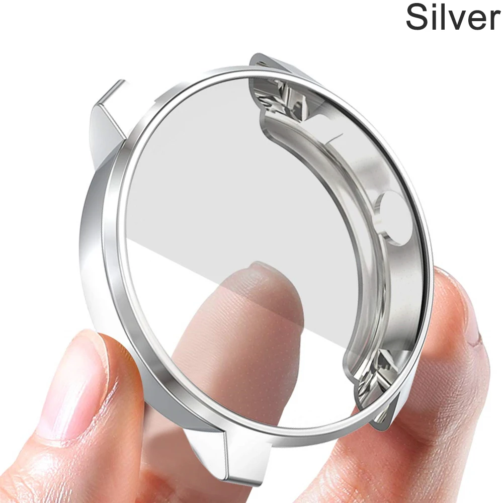 Sliver Роскошные электронные часы чехол ТПУ защитный силиконовый чехол против царапин оболочка экран пленка для Garmin Vivoactive 3 музыка - Цвет: Sliver