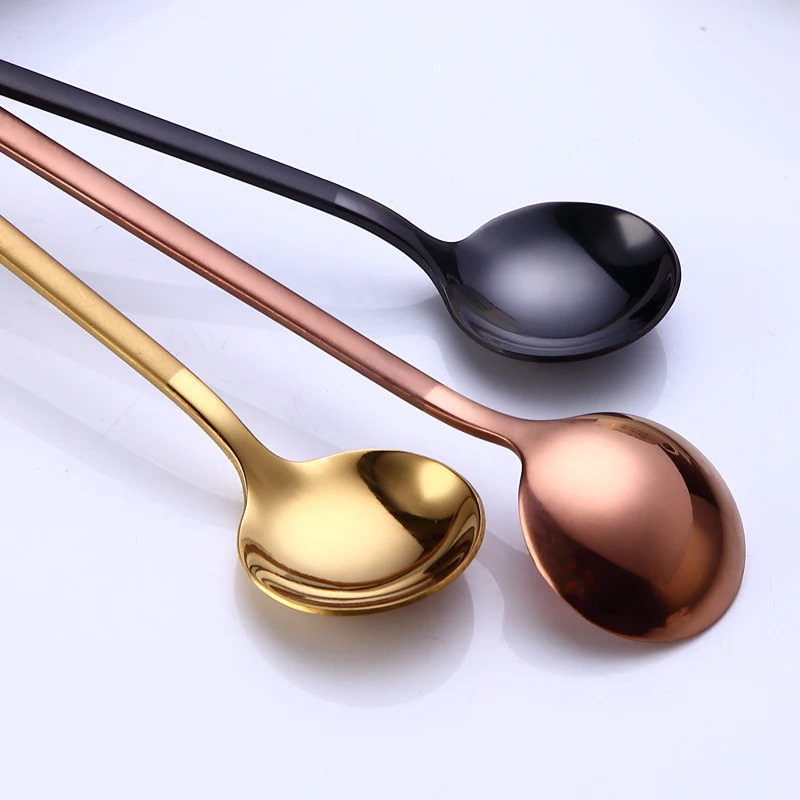 Coffee Spoon Mini Kitchen Dessertspoon Dining Round Shape Coffee Stainless Steel Home Small Spoon Tableware Kitchen Accessories