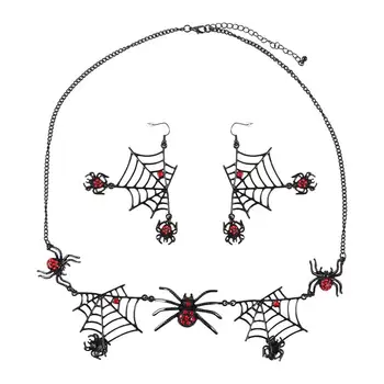 

Halloween Spider Necklace Earring Set Necklace Earring Retro Creative Jewelry