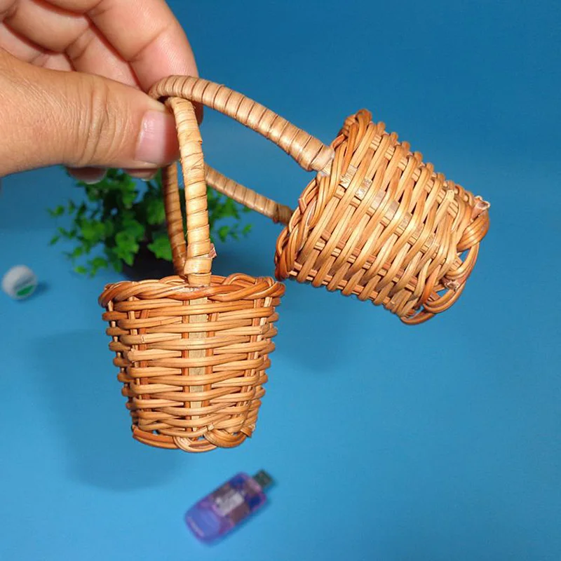 Mini Rattan Weaving Storage Basket Fruit Candy Dry Flower Organizer For Kindergarten Kids Gifts Decoration | Дом и сад
