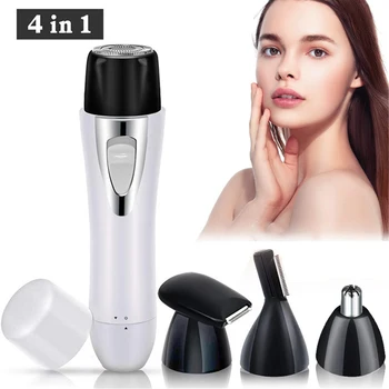 

4 In 1 Electric Epilator Women Eyebrow Trimmer Makeup Painless Eye Brow Epilator Facial Body Hair Remover Mini Shaver Razors