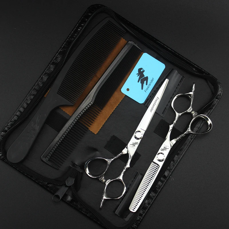 6 inch Professional pet grooming kit, straight scissors and curved pieces