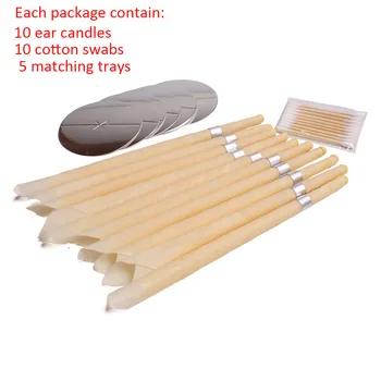 

10pcs Ear Candles Ear Wax Clean Removal Natural Beeswax Propolis Indiana Therapy Fragrance Candling Cone Candle Relaxation