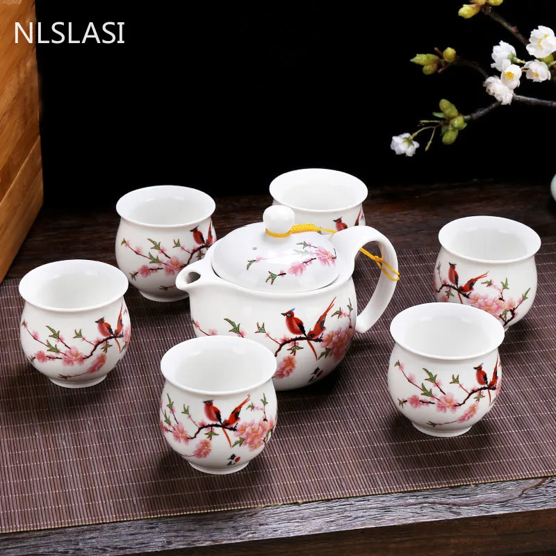 7 pcs/set Chinese Ceramic Tea sets Exquisite porcelain Teapot kettle