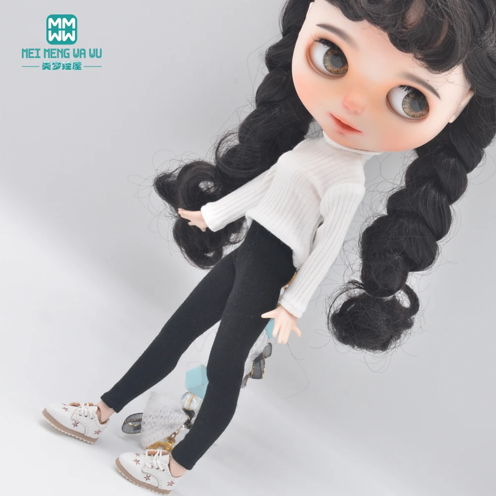 

Fits Blyth Azone OB22 OB24 doll clothes Fashion Turtleneck sweater jeans shoes Toys gift