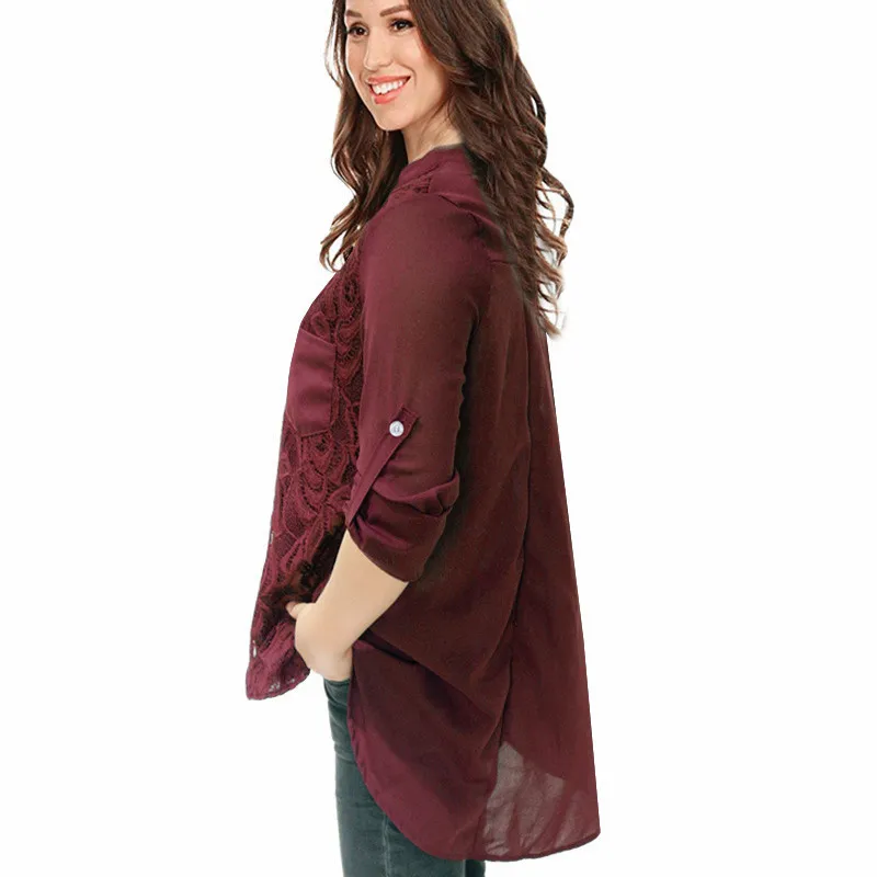 Женская Шифоновая туника DAYIFUN осенняя блузка большого размера XXXL с длинным