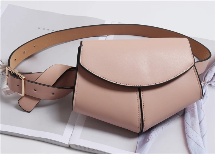 Женская серпантиновая поясная сумка женская новая модная поясная сумка мини Диско поясная сумка кожаная маленькая сумка на плечо - Цвет: Pink