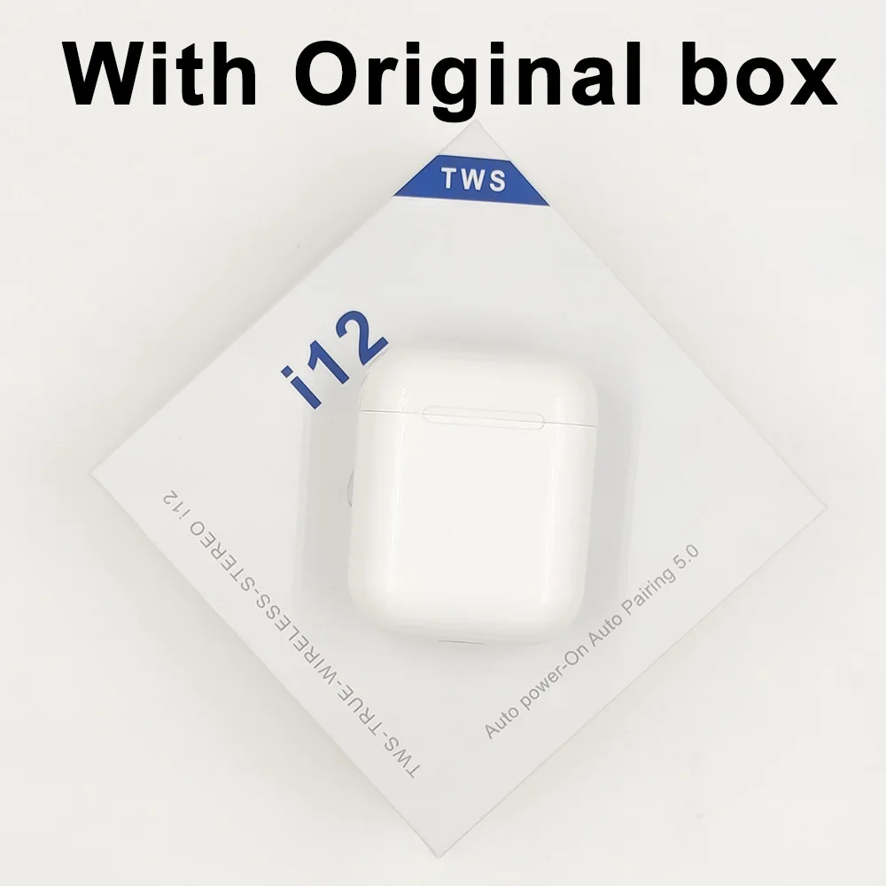 i12 B white Original i11 TWS i12 TWS, беспроводная bluetooth-гарнитура Smart Touch, беспроводные наушники, спортивные мини-наушники, подходят для мобильных телефонов - Цвет: i12 B white Original