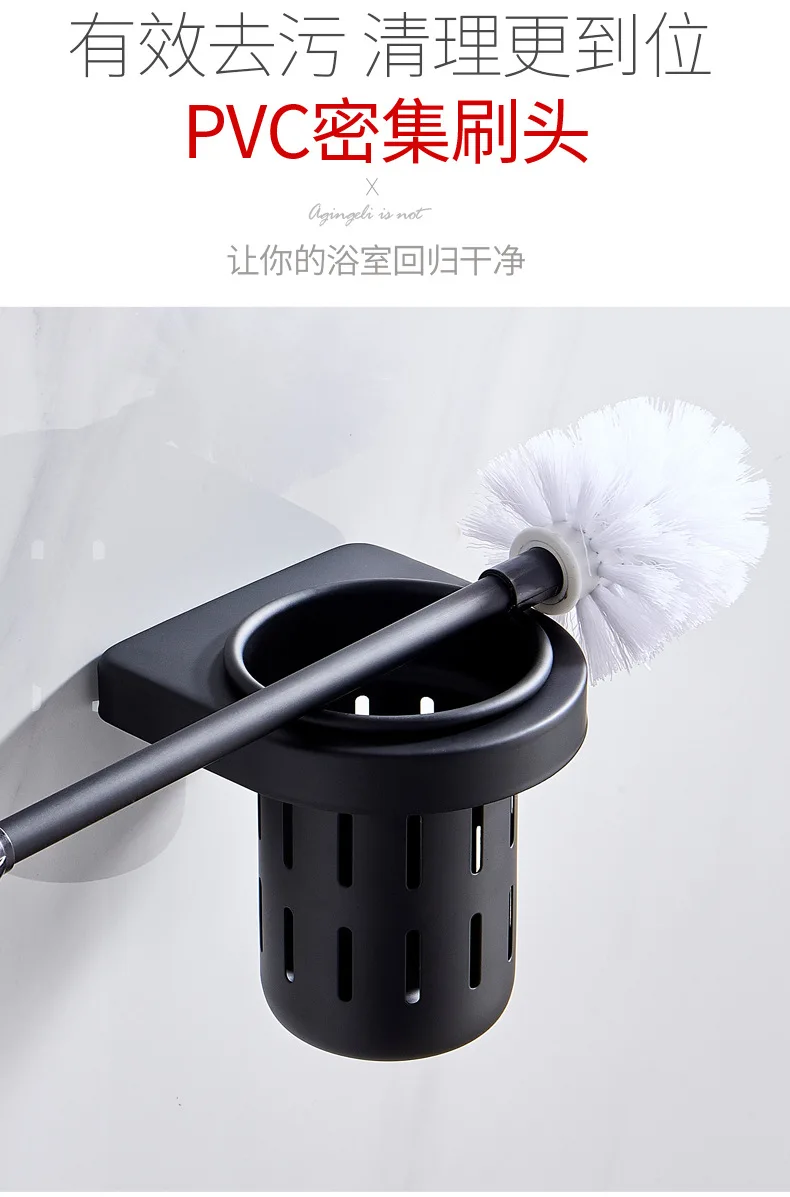 Набор кисточек для унитаза с дырочками, черный и белый цвета, с рисунком, для домашнего мытья, щетка для унитаза, длинная ручка для унитаза, неслепой угол