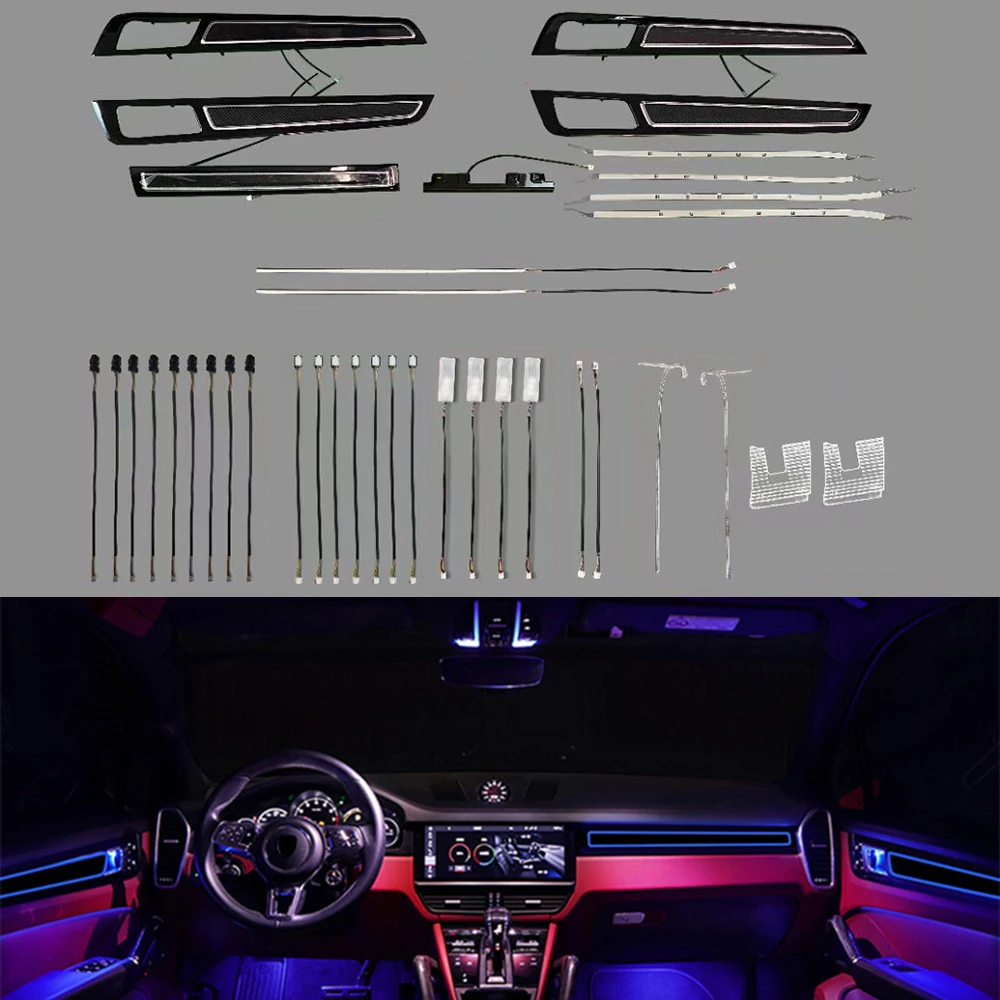 

Full LED For Porsche Cayenne 2018-2021 Door Replacement Interior Ambient Light Dashboard Atmosphere Lamp Footlight Storage Neon