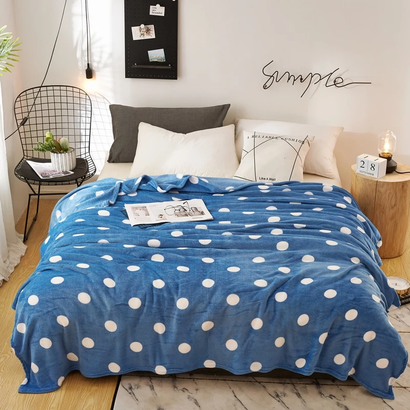 

White dot series soft Warm Blanket Sofa Use Office Children Blanket Comfortable Blanket