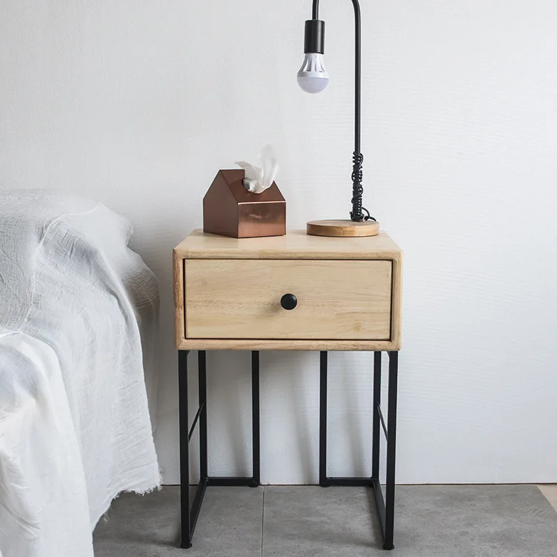 JOYLIVE Bedside Table Nordic Simple Modern Net Red INS Wind Bedroom Solid Wood Bedside Cabinet Locker Small Apartment