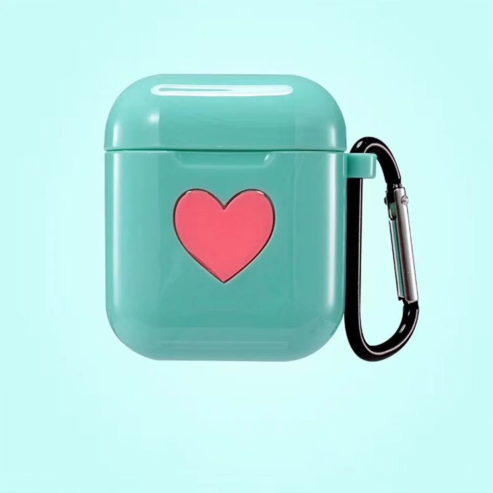 Мультфильм любовь сердце для AirPods защитный чехол Bluetooth беспроводные наушники чехол модный силиконовый для Apple Airpods сумки для гарнитур - Цвет: blue