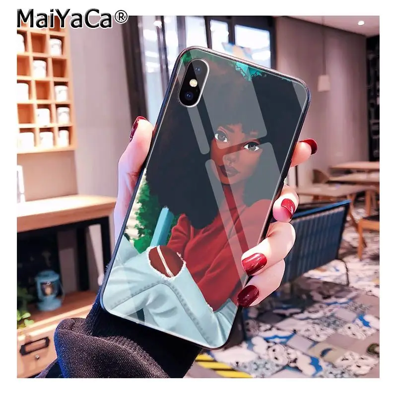 A11 MaiYaCa 2bunz Melanin Poppin Aba черная девочка африканская красавица чехол из закаленного стекла для телефона для iphone 11 Pro XR XS MAX 8X7 6S 6 Plus - Цвет: A11