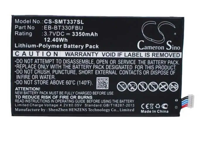 Cameron sino 3350 мА/ч, батарея для Samsung Galaxy Tab 4 8,0 Galaxy Tab4 8," SM-T330NU SM-T337A SM-T337T SM-T337V EB-BT330FBU