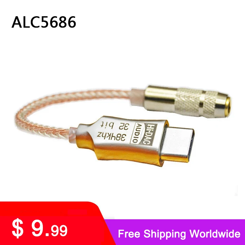 ALC5686 USB Type C to 3.5mm DAC earphone Amplifie Headphone Amp Digital Decoder AUX audio Cable hifi adapter converter Android image_0