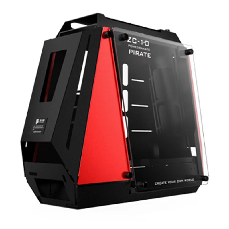 ZC-10 Pomegranate Pirate ATX Desktop Case computer chassis Water Cooling MOD Gaming Case Aluminum+Tempered glass