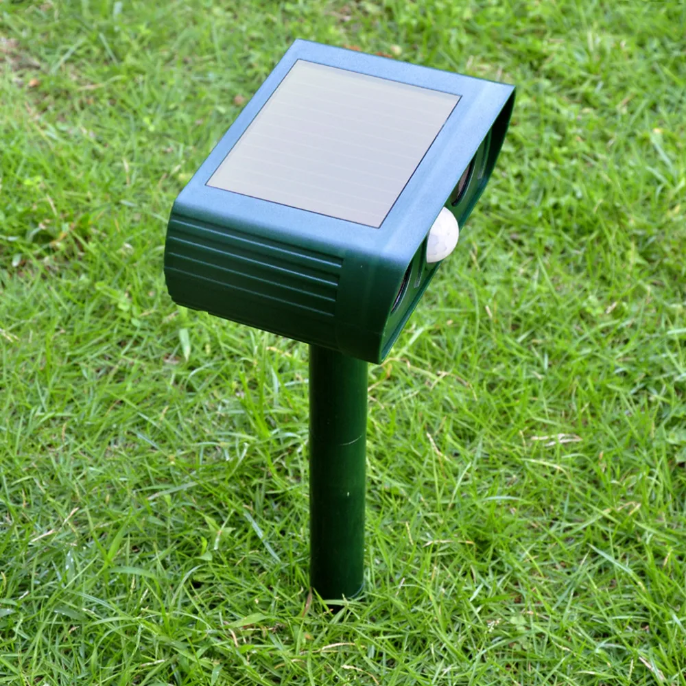 2018 New High Quality Green Garden Cat Dog Pest Repeller Solar Power Ultra Sonic Scarer Frighten Animal Repellent Outdoor Use