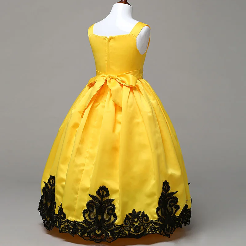 Платье для девочек; одежда с аппликацией и вышивкой; красивый карнавальный костюм с цветочным рисунком для свадебной вечеринки; платье-пачка для первого причастия; SMR018