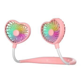 

360 Degree Mini USB Portable Fan Neck Fan Small Desk Fans handheld Neckband With Rechargeable Battery