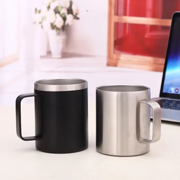 

12oz Coffee Mug with Handle Stainless Steel Thermos Cups Office Vacuum Thermos Portable Home Tea Thermocup with Leakproof Cover