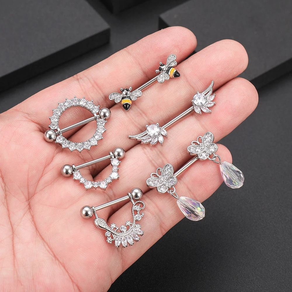 Jewelry Sets Luxury Nipple Rings Half Circle Nipple Ring|crystal