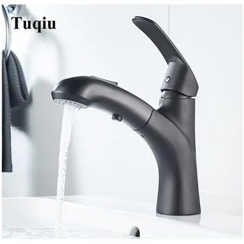 

Pull Out Basin Faucet Brass Bathroom Faucet Single handle Basin Mixer Tap Bath Black Faucet Sink Water Crane New Arrivals