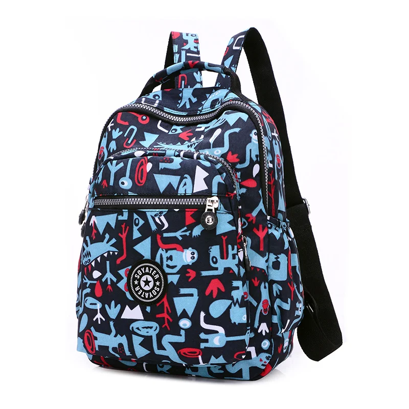 Небесно-голубой Школьный рюкзак для девочек-подростков Mochila Feminina, женские рюкзаки, нейлоновый водонепроницаемый повседневный рюкзак для ноутбука, женский рюкзак - Цвет: Небесно-голубой