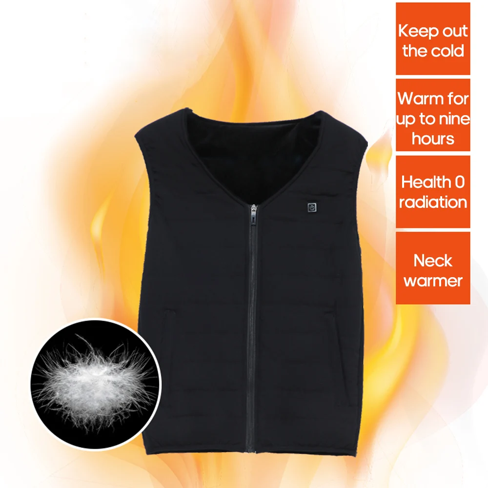 Черная шелковая нить нагревательный жилет погружной usb зарядка нагревательная одежда Интеллектуальный термоэлектрический зимний теплый кожный жилет - Цвет: Heating Vest