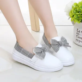 

OUTAD Kids Shoes for Girls Spring Autumn Bow Tie Breathable Casual Shoes Anti-slip Shoes Kids Princess Girls Flat Shoes