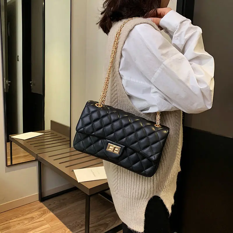 

Youbroer Women's Bag Crossbody Female Student Bag New Chain Female Small Square Bags Diamond Lattice