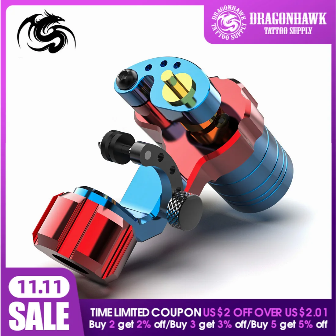 Quieter Falcon RCA Rotary Tattoo Machine Powerful Coreless Motor Permanent Makeup Accessories Tattoo Supplies tattoo supplies