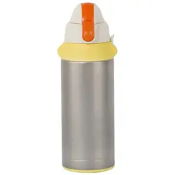 Титановая вакуумная детская портативная бутылка для воды, 600 мл, Детская колба, чашка для здорового чая, кружки, ледяной оранжевый + белый +