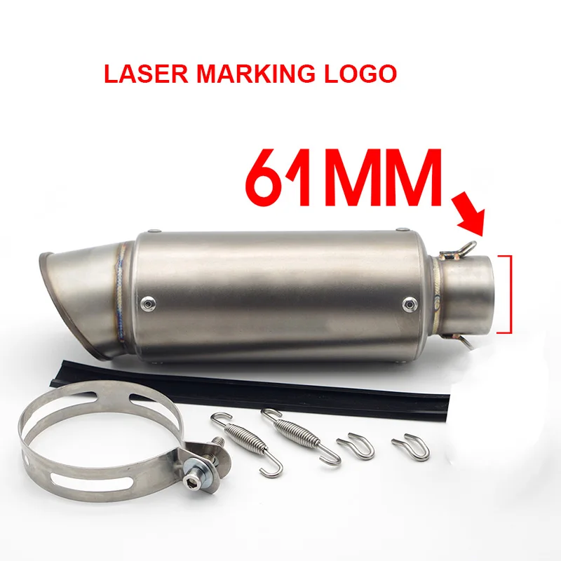 Мотоциклетный глушитель 51 мм 61 мм с DB killer Moto Escape Pipe для honda dominator cb750 fmx 650 cb 750 cbr600f4i vfr 800 - Цвет: A Laser mark 61mm