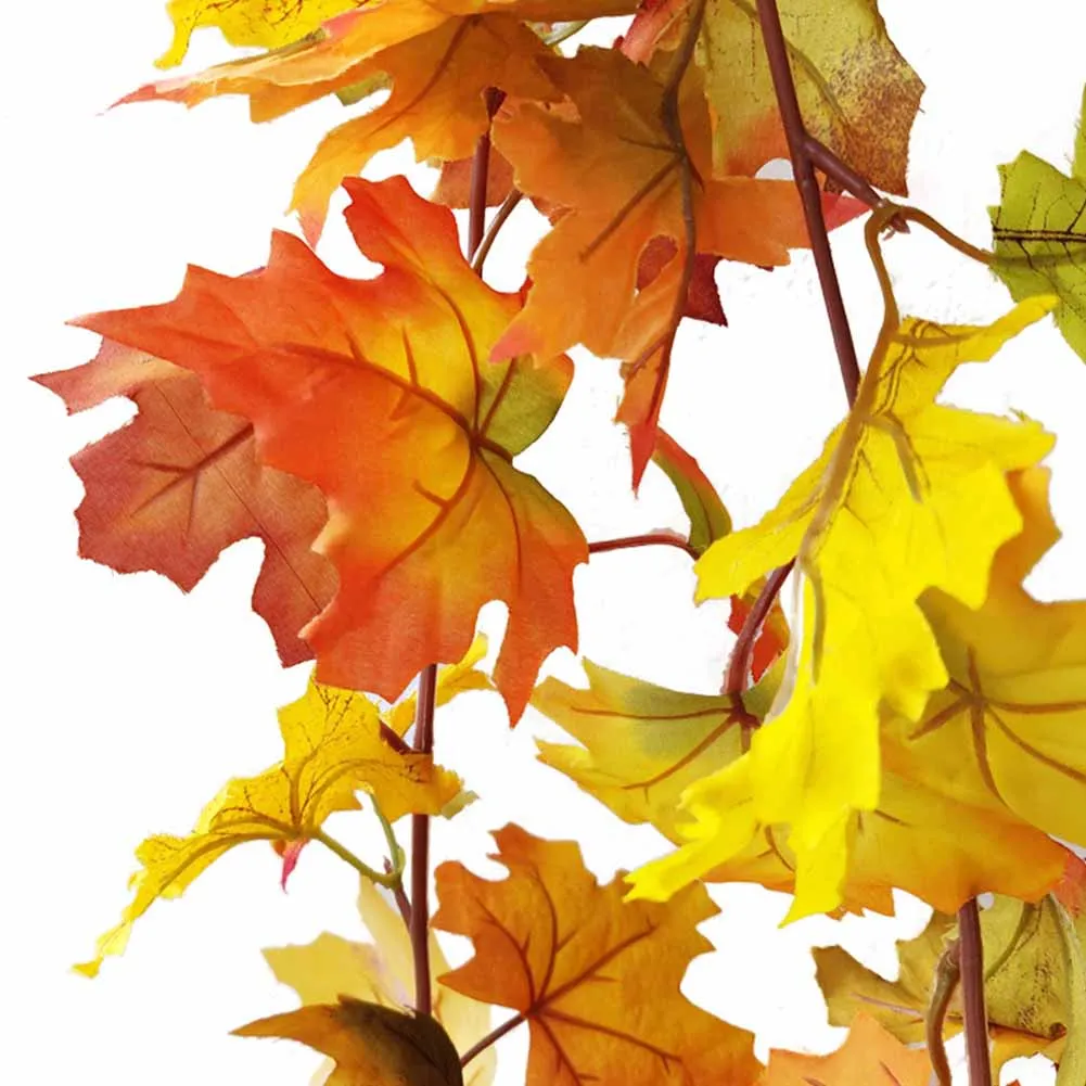 Christmas Simulation Green Plants Artificial Leaves Thanksgiving Maple Leaf Autumn Decoration Accessories Party Door Decoration