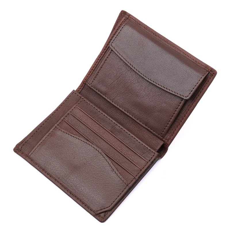 MAHEU Lastest дизайнерские мужские кошельки rfid из натуральной кожи тонкий кошелек с карманом для монет 2 складки черный деловой дорожный кошелек - Цвет: 8152 Brown