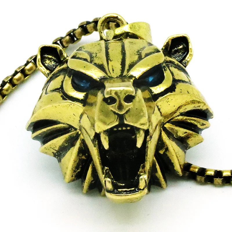 Волшебник школа viper кулон ожерелье 40*25 мм Серебряный цвет светло-зеленый кристалл диких животных змеиная голова медальон цепи ожерелье - Окраска металла: gold bear