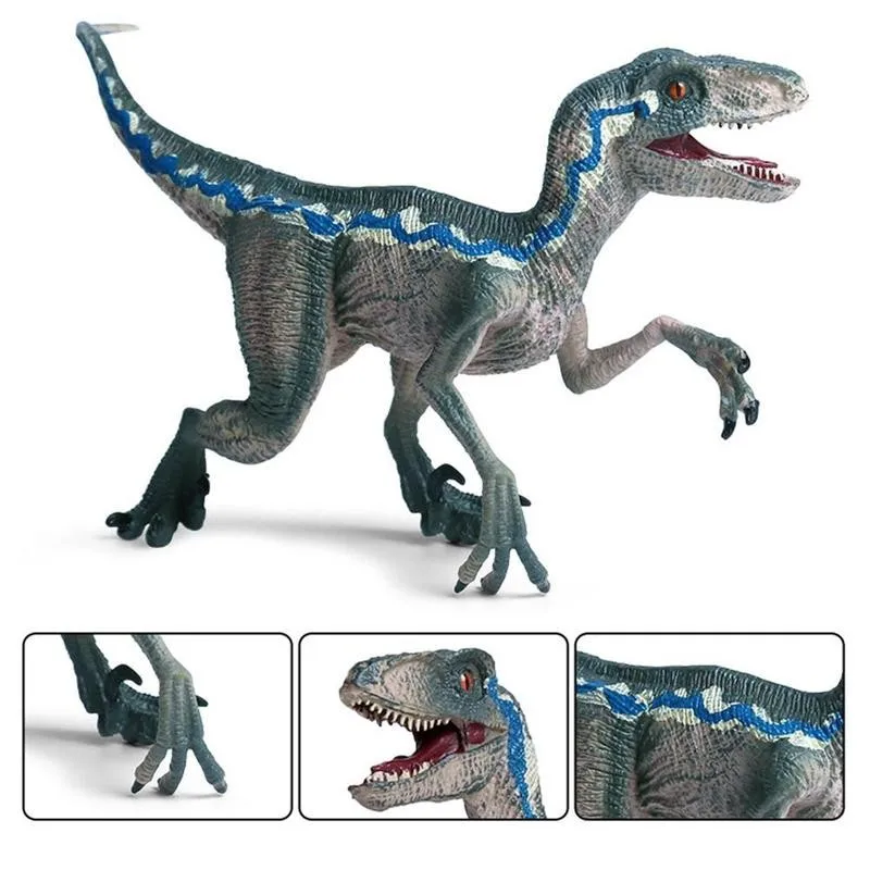 Blue Velociraptor Jurassic World 2 Dinosaur Figure Animal Model Toy Kids 