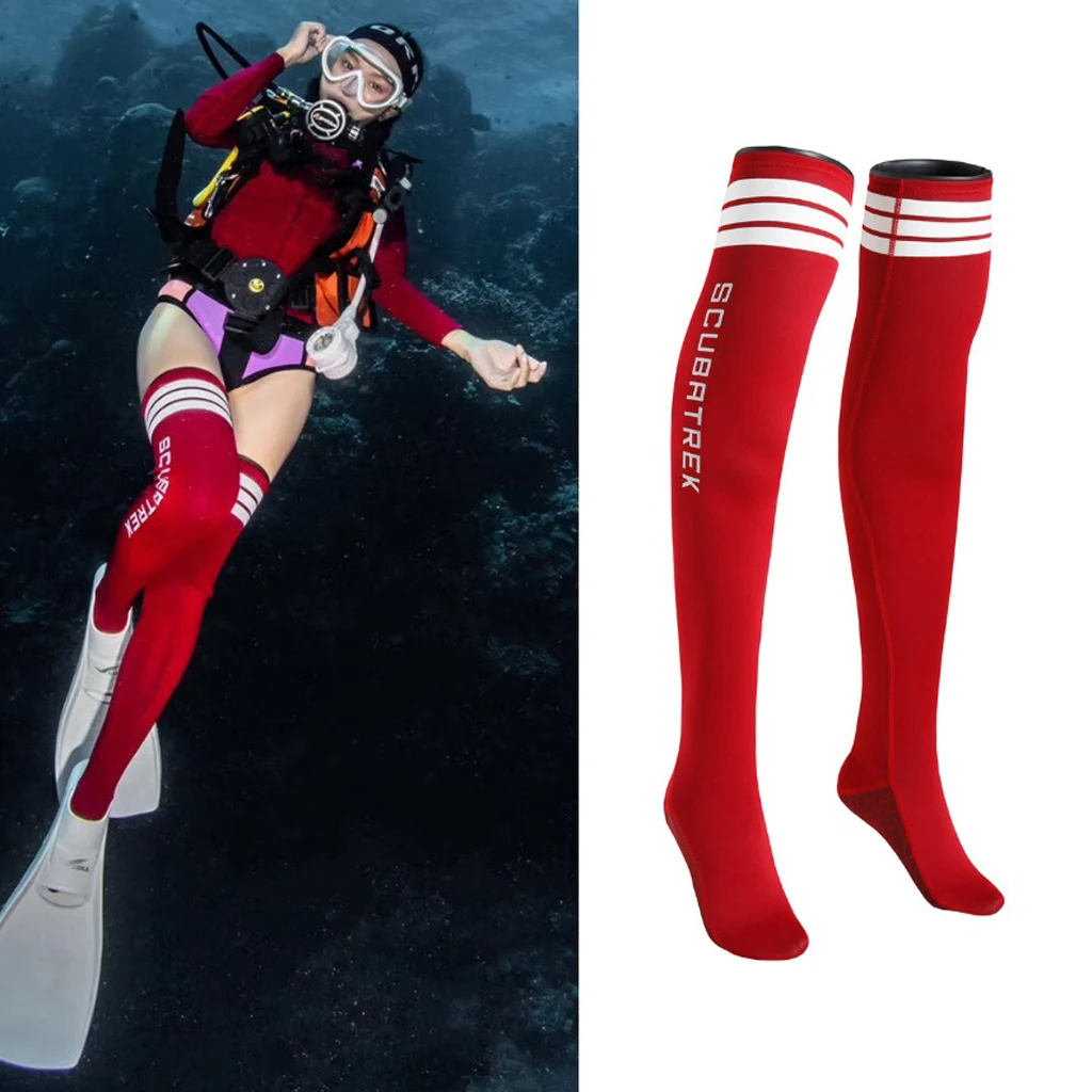 1.5mm Neoprene Women Diving Long Socks Water Sport Scuba Swim Snorkeling Surfing Wetsuit Booties Beach Dive Stocking Fin Sock
