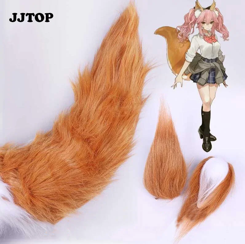 FGO Fate/Grand Order Tamamo no Mae Fox Tail Ear Fluffy tail Cosplay props 70CM TAIL EAR