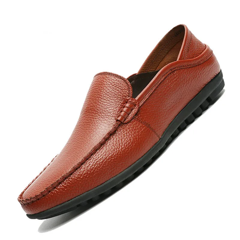 Men Casual Shoes Genuine Leather Flat Loafers Fashion Man Spring Summer Comfort Driving Shoes for Men Slip on Loafers