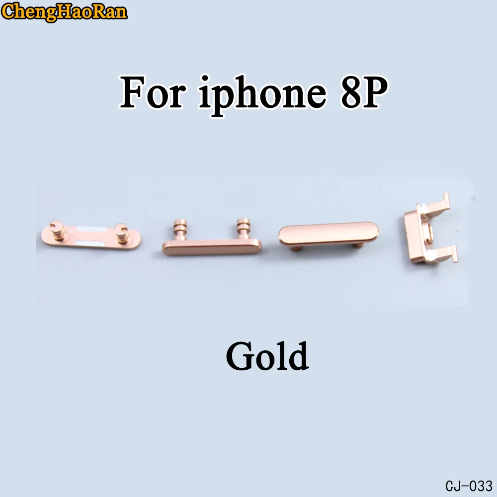 iphone 8P-Gold ChengHaoRan 1 комплект для iPhone 8G 8Plus 8P Выходная Мощность Кнопка громкость, выключение звука Кнопка ключ боковые кнопки полный комплект Ремонт Запчасти Замена - Цвет: iphone 8P-Gold