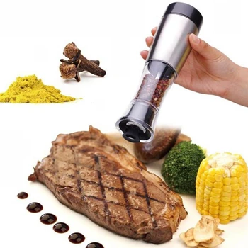

Stainless Steel Electric Salt Pepper Mill Spice Grinder Pepper Adjustable Coarseness Mill Kitchen Seasoning Grinding Tool